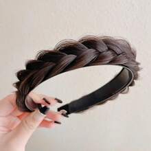 1pc Women's Elegant And Fashionable Fishbone Braided Headband, Simple Non-Slip Solid Color Hair Accessory, Ideal Choice For Parties And Festive Vacations In Spring And Summer, Wig Accessories Hairband Head Accessories