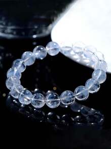 YAUKIA 1 Stück Blautopas Armband, hochwertiges transparentes Blautopas Energieheilungsarmband, spiritueller Schmuck für Frauen und Männer Geburtsstein