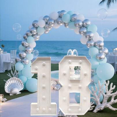 1 pezzo Cornice digitale luminosa da 73 cm/28,7 pollici, Tabellone numerico 0-9 in KT, alimentato a batteria, con LED bianchi freddi, decorazione per feste di compleanno e anniversari