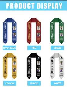 1pc Customized 2025 Graduation Shawl, Personalized Logo, Text, Photo Graduation Shawl Trim, Select Quality Graduation Shawl, 6 Colors Available, Customized According To Your Design, Graduation Gift Idea, Quality Wrinkle-Resistant Fabric, Classic Arrow-Shaped Design To Capture Memorable Graduation Moments - Multicolor - View 8