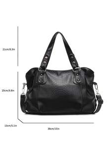 New Large Capacity Casual Tote Bag - Black - View 6