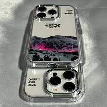 Black Travel Element Fashion Phone Cases 1pc Black Airplane & Snow Mountain English Quotes Phone Case Personalized Design Compatible With Iphone 16 ProMax/15/14Plus/13/12/11 Protective Cover Waterproof Shockproof Anti-Fall Scratch Resistant Anniversary Gift Birthday Party March Gift - Multicolor - View 5