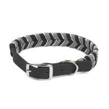 1pc Handmade Colorblock PVC Adjustable Waterproof Dirt-Resistant Pet Collar, Retro Luxury Style Dog Leash Collar - Black - View 4