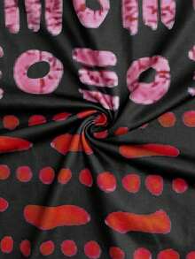 夏季露肩泡泡袖复古印花针织修身露背开叉连衣裙