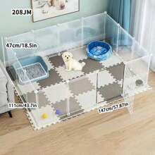 DIY Iron Wire Pet Fence, Height Adjustable, Can Be Freely Combined As Cat, Dog, Hamster Or Rabbit Cage