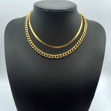 1 pieza Collar con colgante de acero inoxidable, diseño de eslabón de cuerda retorcida, tono dorado, gran regalo para amigos y familiares, para todas las estaciones