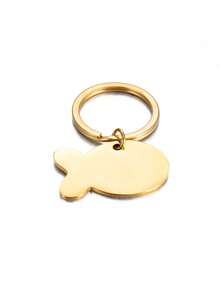 Customized Stainless Steel Mirror Goldfish Pet Keychain Creative Gift DIY Laser Engraved Smooth Hanging Tag - Multicolor - View 10