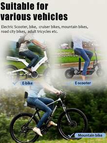 GLDYTIMES Oversized Electric Scooter Saddle With Backrest - Comfortable Wide Bike Seat Cushion Replacement, Extra Wide Bicycle Seat Wing Ergonomic Design, Shock Absorbing, Waterproof, Universal - Black - View 6