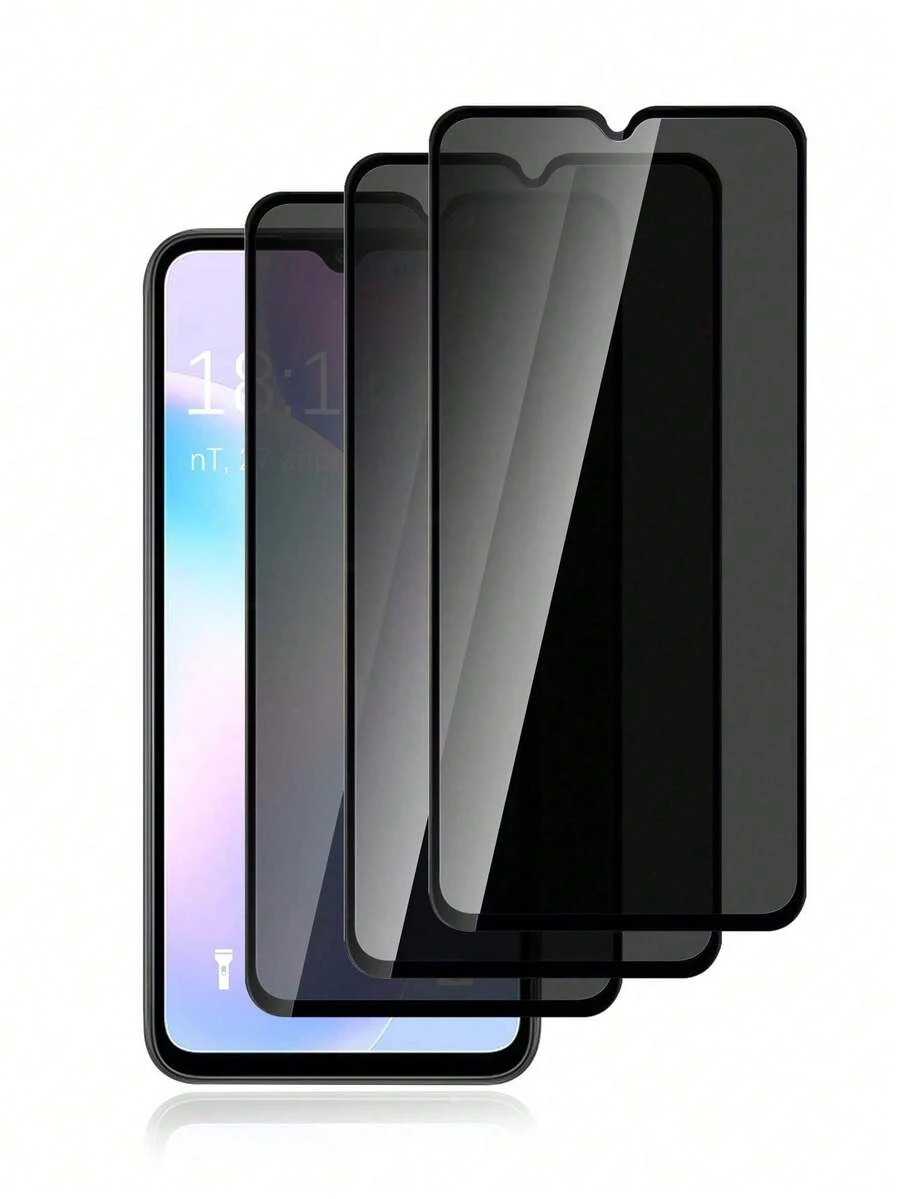 3 piezas de protector de pantalla de vidrio templado compatible con Xiaomi/Redmi, anti-espionaje para proteger su privacidad, resistente al agua, anti-huellas dactilares, adhesivo avanzado, calidad de imagen clara, compatible con Xiaomi/Redmi Note 10S/10X 5G/Note 12 Pro/13C/12C/Note 13/Note 12 5G/10/Note 11 4G/Note 11 Pro/Note 9/Note 11S, fácil instalación, compatible con sus fundas de teléfono favoritas - Negro - Ver 1