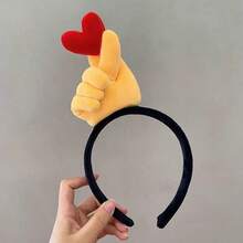 1个创意竖起大拇指的头箍，适合洗脸、派对、音乐会、音乐节等场合，可用作发饰，女士发箍。
