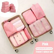 Bộ 7 túi đựng đồ du lịch dung tích lớn, chống thấm nước, dùng để đựng quần áo, quần tây, giày dép, tất, hành lý, phong cách Bohemian. - Nhiều màu - Xem 18