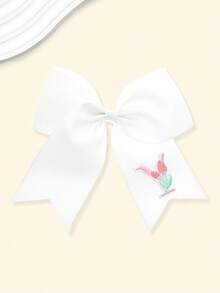 1件 26個字母A-Z刺繡蝴蝶結馬尾髮夾，時尚女孩禮物，兒童蝴蝶結髮夾，適合假期派對學校 - 白色 - 查看 37