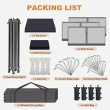 10 X 10 Heavy Duty Pop Up Canopy Tent, Pop-Up Canopy Tent Commercial Instant Canopies, Outdoor ShadeCanopy With 3 Sidewalls-Black - 黑色 - 查看 4