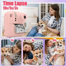 Upgrade Camera Instant Print voor mannen en vrouwen, 1080P HD Dual-Lens Selfie Digitale Camera met Printpapier Kerst Verjaardagscadeaus voor mannen en vrouwen, 1200/1300 MAh Oplaadbare Lithium-ion Batterij