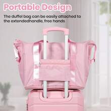 Luggage Sets Of 5 Piece, Lightweight Trolley Travel Suitcase Set ABS Hard Shell With 4 Spinner Wheels TSA Lock For Man Women, 21" + 24" + 28"+ Duffels Bag & Toiletry Bag (Pink, 5 Piece Set) - Pink 5-piece Set - View 6