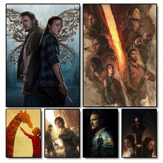 1pc/3PCS Wall Art Poster Optional Frame American Drama The Last Of Us Season 2 Popular Zombie Game The Last Survivor Poster Collection Featured Poster HD Print Vintage Canvas Canvas Bedroom Bar Background Home Decor Popular Vintage ,Wall Art With Frame