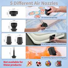 Pompa elettrica portatile senza fili, compressore d'aria gonfiatore/sgonfiatore per cuscini gonfiabili, materassi ad aria, barche, anelli da nuoto
