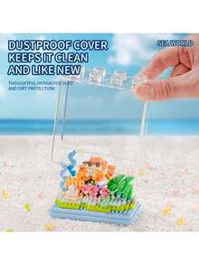 Micro Particle Potted Ocean Building Blocks With Display Cover, DIY Colorful Ocean Series Building Blocks, Suitable For Birthday, Father's Day, Mother's Day, Teacher's Day Gifts, Holiday Gifts, Wedding Gifts, Wedding Decorations, Graduation Gifts, Valentine's Day Gifts, Spring/Summer Decor - Multicolor - View 5