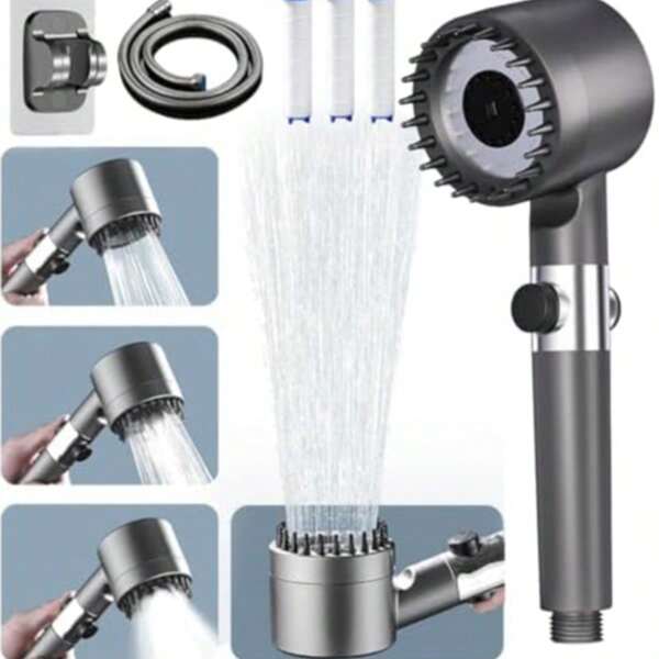 Hard Water Filter Shower Head And Hose,Water Saving High Pressure Shower Heads, 4 Spray Jet Modes High Pressure Bathroom Shower Head, ButterFox Massage Handheld Showerhead With Pause Switch