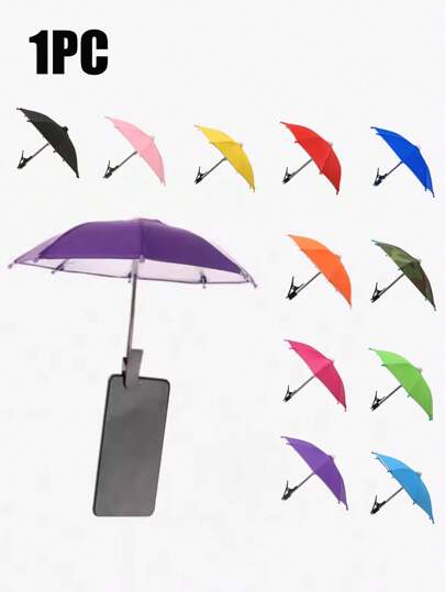 Phone Umbrella For Sun Shade With Clip Bracket Stand, Cell Phone Umbrella Sun Shade, Phone Umbrella Cell, Outdoor Sun Phone Umbrella Mobile Holder For Phone With Adjustable Clip Bracket Phone Cell Sunshade, Mobile Phone Holder With Universal Adjustable Glare Blocking For Outdoor, For Cell Phones, Kindle,Pad,Smartphone, Navigator Blocking Glare Anti-Reflection, Travel Essentials Compatible With IPhone, Android Phone, Gift For Birthday, Family, Friends, For Summer Holiday Outdoor Beach Travel Phone Stand, Phone Accessories