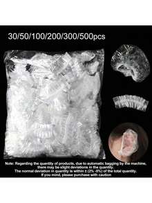 30/50/100/200片一次性耳机防水耳机适用于染发、淋浴、沐浴、美容、洗头，防止水进入耳朵