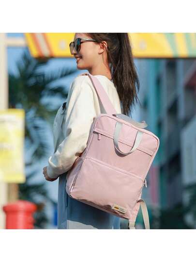 Sac à dos pliable mode simple, sac à dos multifonction avec grande capacité, poches multiples, style preppy. Convient aux étudiants universitaires et aux voyages. Élégant et polyvalent. Fournitures scolaires.