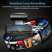 1080P Dual Lens Car Dash Cam, Front And Rear Dual Camera, Car Driving Video Recorder With Infrared Night Vision, Loop Recording, Wide Angle Dashboard Camera, 3.16" IPS Screen, With 32GB Card Optional - 彩色 - 查看 2