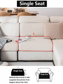 1件装弹力沙发套，防滑全覆盖沙发座套，四季通用沙发垫套，加厚面料沙发毯，可机洗，防尘，宠物友好，适用于卧室、办公室、客厅、L型沙发和1/2/3/4人沙发，米色 - 米色 - 查看 17