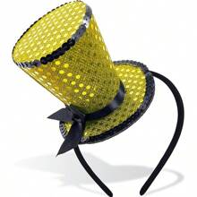 1 Stück Mini-Zylinder Haarband mit Pailletten, Teepartei Kopfputz, Fascinator, 1920er Jahre Gatsby Party Kostüm Accessoire für Frauen, Damen, Mädchen, Winzige Hüte, Mini Kappe, Derby Hut