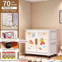 5/4/3/2/1-Layer Foldable Wardrobe Cabinet, Free Installation, Home Bedroom Adult Closet Storage Organizer - Cartoon - View 17