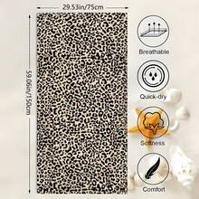 1 pezzo Asciugamano da spiaggia con stampa leopardata, in microfibra ultra morbida e super assorbente, extra large e resistente, adatto per viaggi, spiaggia, sport, piscina, bagno, campeggio, yoga e altre esigenze da spiaggia