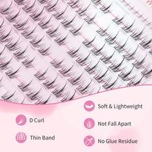 Mlen Diary 睫毛簇，132 件 C 卷 10-13 毫米独立睫毛，DIY 漫画睫毛，可重复使用的自然蓬松睫毛，在家睫毛簇、睫毛簇、独立睫毛、睫毛、假睫毛