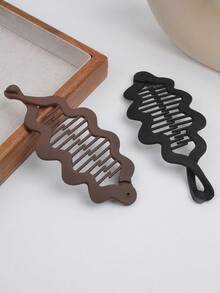 3 件装极简哑光纯色香蕉发夹，优雅垂直发夹，适合马尾辫、发髻发型、学校用品