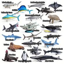 22 件海洋动物雕像 - 22 件史前海洋生物 - 7 件深海鱼，手绘逼真迷你令人难以置信的海洋生物玩具，适合儿童，鲨鱼、鲸鱼、海豚、企鹅、海象、海狮、沙丁鱼、海星、蝠鲼、海牛等海洋动物模型，适合男孩女孩，很棒的洗澡玩具生日蛋糕装饰模型教育学校项目派对礼物玩具圣诞礼物