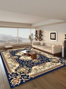 1PC Machine-Washable Bohemian-Style Bedroom Rug Low-Pile Lightweight And Thin With A Floral Vintage Distressed Print Pattern The Red Version Is Also Suitable For Dining Rooms Water-Absorbing And Non-Slip Carpet Room Decor Bathroom Accessories Back To School Entryway Decor Bathroom Kitchen Decor