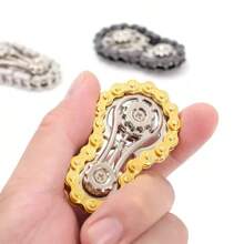 Novos brinquedos de corrente com múltiplas engrenagens, giroscópio de dedo com corrente de bicicleta de metal, brinquedos antiestresse