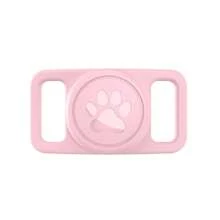 Cute Cat Paw Pattern Pet Apple AirTag Protective Case With Cover, Apple GPS Locator Pet Collar Silicone Tag Protector Shell