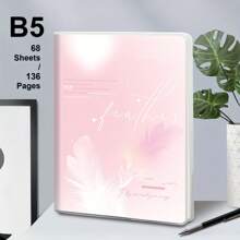 1pc, 136 Pages, B5 Waterproof Soft Surface PP Cover Notebook, Colorful Simple Journal, Notebook, Horizontal Line Journal, Notepad For Office, Home, School