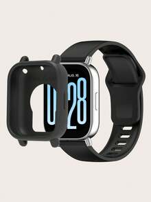 مجموعة 2 قطعة: مجموعة حافظة حماية من السيليكون مقاومة للخدش بلون واحد وسريعة إعادة الاستخدام من السيليكون، قابلة للتوافق مع ساعة Redmi Watch 5 ساعات نشطة وساعات مماثلة أخرى، مناسبة للجنسين