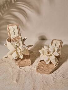 Tropiscape 2025春夏新款女士时尚优雅经典户外防滑耐磨蝴蝶结拖鞋,女士沙滩度假休闲凉鞋,营造度假氛围,放松身心,适合秋季、圣诞节、冬季等各种场合,也是圣诞礼物的理想之选。 - 米色 - 查看 2