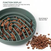 Large Silicone Slow Feeder Dog Bowls Interactive Puzzle Toy For Pets Food Training Keeps Dogs Busy Prevents Puppy Overeating Dark Green Large: 3.2Cup