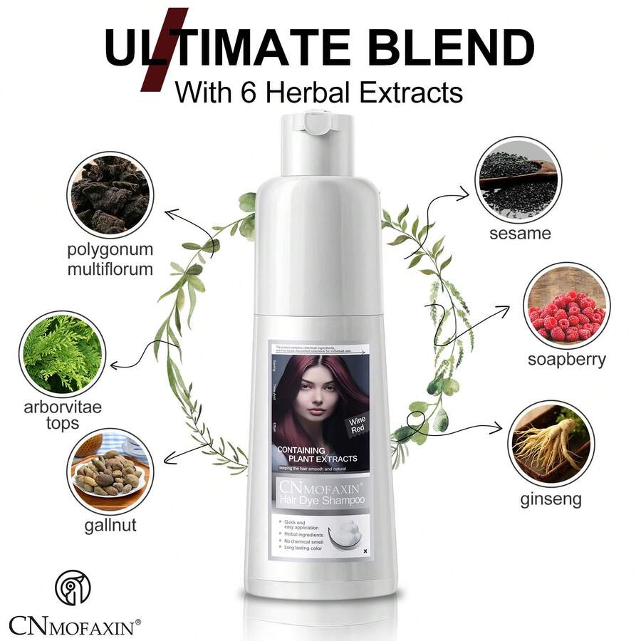 Black Hair Dye Shampoo 3 In 1 For Men And Women - Permanent Color For Gray Coverage And Beard, Herbal Essence Natural Plant Instant Coloring Shampoo (Brown Black) - Three Popular Hair Colors - View 1
