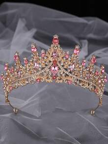 1件优雅公主水晶水钻皇冠 - 闪亮合金发饰，适用于婚礼、生日和特殊场合，发饰，皇冠造型发饰，新娘必备