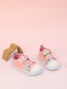 GENGASUN 1 pieza Zapatos casuales de PU para niñas pequeñas de unicolor con puntera redonda, zapatos casuales de moda para primavera/verano