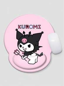 Sanrio 1pc Kuromi Series Dark Mode Mouse Pad Small Mat With Wrist Rest Pad, Non-Slip Desk Keyboard Hand Holder For Dorm,School Supplies,Back To School