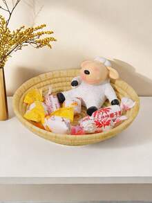 1pc Cartoon Sheep Decorative Tray, Home Living Cartoon Storage Box, Suitable For Home Decor, Bedroom Decor, Office And Student Spaces, Can Be Used For Storage, Wedding Decor, Home Decoration, Jewelry Organization, Party Decor, Makes A Great Gift - Multicolor - View 4