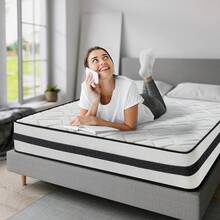 Materasso Singolo Ortopedico 140x190 altezza 25 cm, altamente traspirante, anallergico e adatto a qualsiasi tipo di utilizzo, Anallergico e Antibatterico | Antiacaro e Traspirante - Bianco e nero - Visualizzare 6