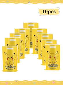 pokemon Bolsa de regalo con estilo Pikachu amarillo de 10/20/30/40 piezas de , bolsa favorita para fiesta, decoración de fiesta de cumpleaños o festival, con asa incorporada para sostener y almacenar regalos cómodamente