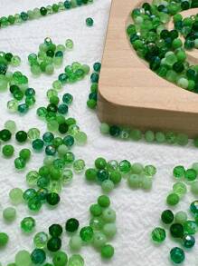 200pcs 4mm Green Color Round Glass Beads For Jewelry Making DIY Accessories