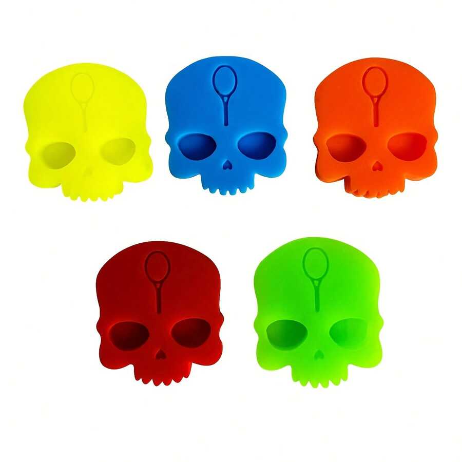 5pcs/Set 5 Colors Skull Tennis Racket Dampeners, Rubber Silicone Shock Absorbers - Multicolor - View 1